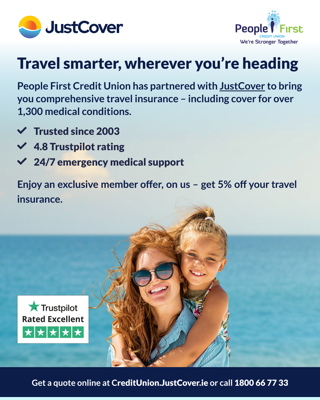 People First Credit Union and JustCover are partnering to offer discounts to help their members save on their travel insurance.