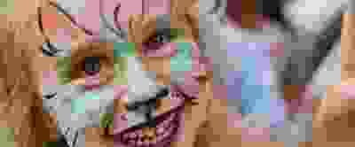 Girl with face painted