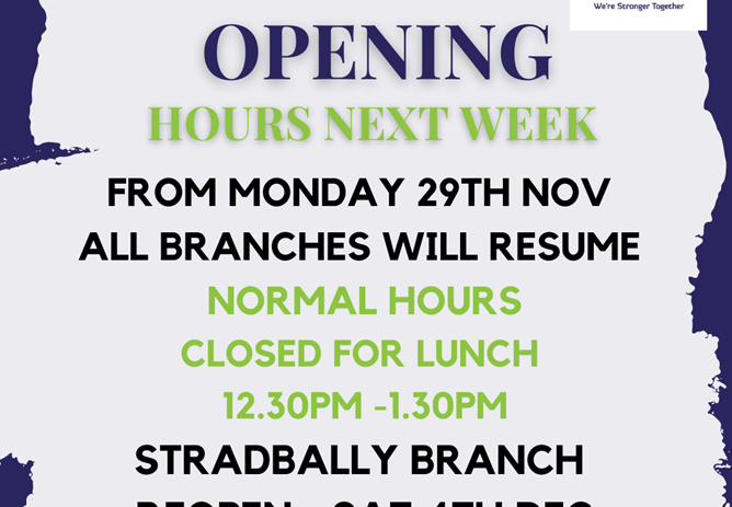 Business Hours From 29th November