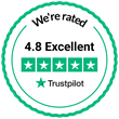 We're rated 4.8 Excellent on Trustpilot
