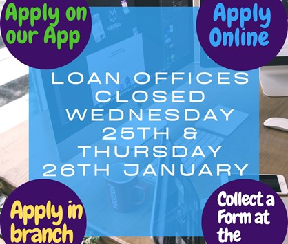 Loan Offices Closed (Wed 25th and Thurs 26th January)