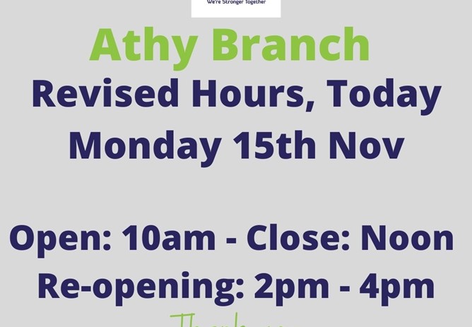 Important Notice for Athy Branch